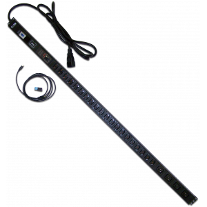 Блок розеток 4xC19+20xC13 с мониторингом, вертикальный, 16A/32A