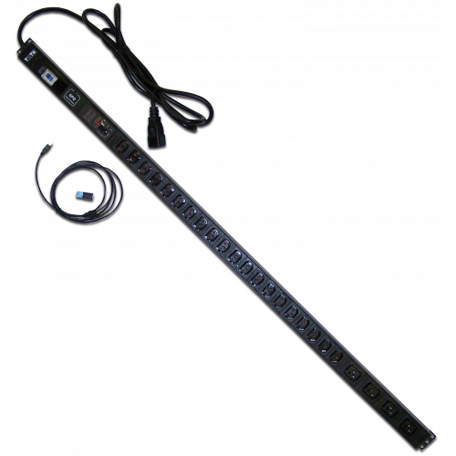 Блок розеток 4xC19+20xC13 с мониторингом, вертикальный, 16A/32A