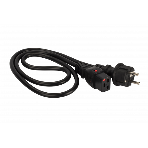Шнур питания с блокировкой C19-Schuko, 3х1.5, 220В, 16А