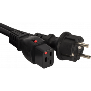 Шнур питания с блокировкой C19-Schuko, 3х1.5, 220В, 16А