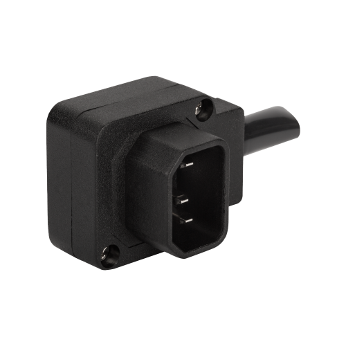Вилка IEC 60320 C14, 10A, 250V, угловая, разборная, черная