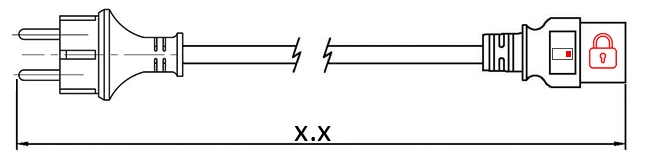 Схема/внешний вид C13-Schuko с защитой