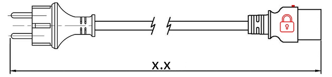 Схема/внешний вид C19-Schuko с защитой